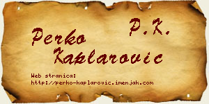 Perko Kaplarović vizit kartica